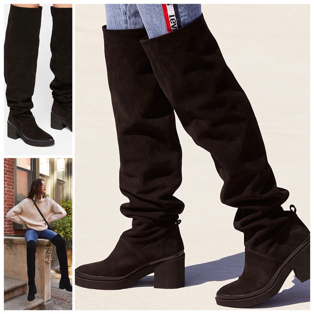NIB Free People Suede Over The Knee Slouch Boots - Picture 3 of 8